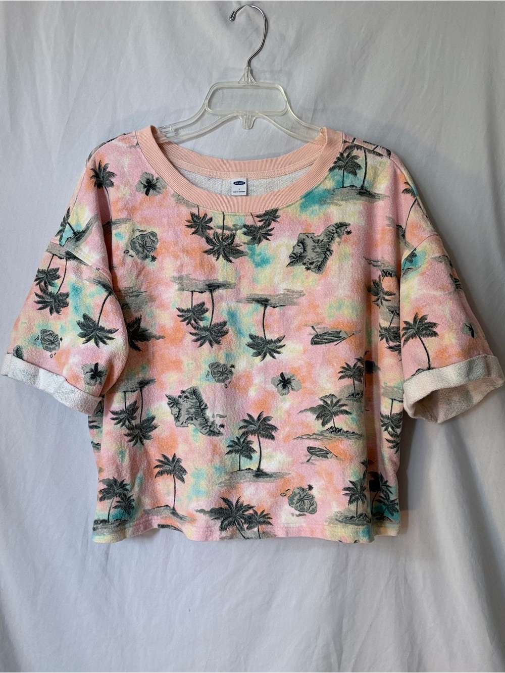 Old Navy Tropical Terry Cloth Short Sleeve Pullover